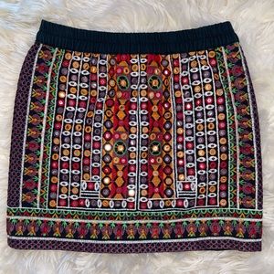 Tolani Collection Michelle Embroidered and Mirror Embellished Mini Skirt